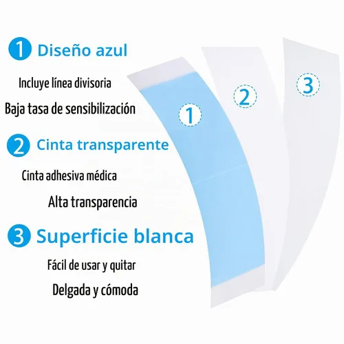 Vista 3 de 48 piezas de cinta frontal de encaje para peluca, cinta adhesiva transparente tipo tupé, impermeable de doble cara, cabello curvo en C, agarre 48