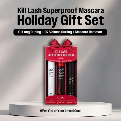 Vista 2 de CLIO Kill Lash - Juego de regalo de máscara de pestañas súper resistente al agua, juego de pestañas con rizado largo, mini rizador de volumen y 001