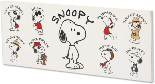 Vista 2 de Peanuts Snoopy Alter Egos - Decoración de pared de madera - Letrero clásico de Snoopy para decoración de dormitorio u oficina Classic Snoopy Sign