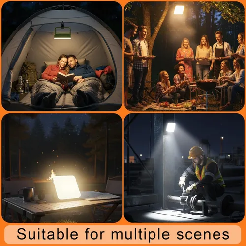 Vista 4 de Linterna LED recargable para campamento, 10,000 mAh, luces de campamento portátiles de hasta 90 horas y 4 modos de luz, IPX5 impermeable, esenciales