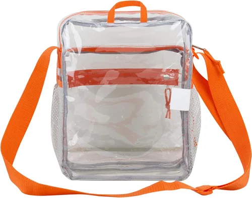 Vista 4 de Eastsport Bolsa transparente aprobada para estadios con correa cruzada ajustable de 12 x 10 x 6 pulgadas, bolsa de mensajero transparente