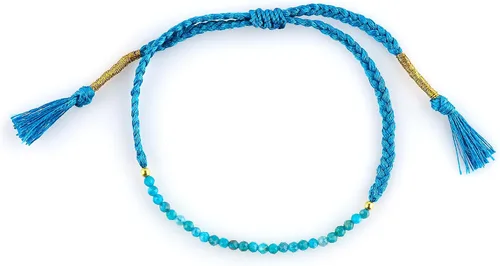 Vista 5 de Thecraftman - Pulsera trenzada de cuentas naturales, cristales energéticos, regalo para ella, pulsera de protección de hilo trenzado de mano