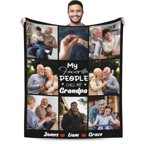 Vista 17 de Manta personalizada con imagen, mantas personalizadas para familia, marido, esposa, en cumpleaños, Navidad