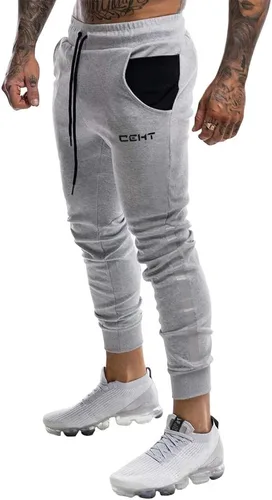 Vista 13 de Wangdo - Pantalones de gimnasio delgados para hombre, pantalones deportivos de entrenamiento cónicos, pantalones deportivos casuales para correr