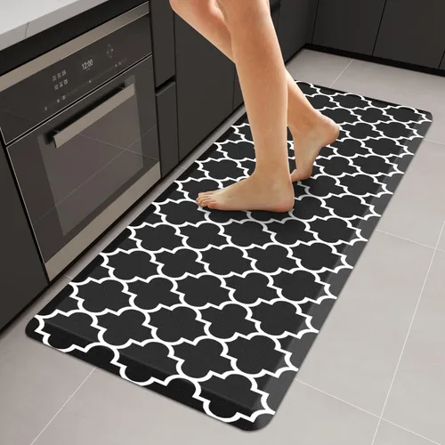 Vista 68 de WISELIFE Tapete de cocina acolchado antifatiga, 17.3 x 28 pulgadas, antideslizante, resistente, de PVC, ergonómico, impermeable, cómodo