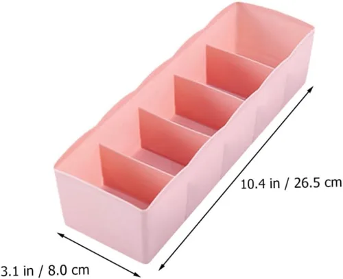 Vista 2 de Caja de almacenamiento para brasieres, organizador de 5 rejillas, organizador de calcetines, ropa interior, calcetines para armario, divisores