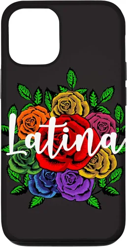 Vista 11 de iPhone 12 mini latina con patrón de rosas florales para mujeres mexicanas caso de regalo
