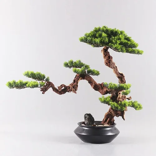 Vista 4 de Escultura de estatua de feng shui chino nuevo chino interior decoraciones para el hogar simulación decoraciones de escritorio plantas verdes