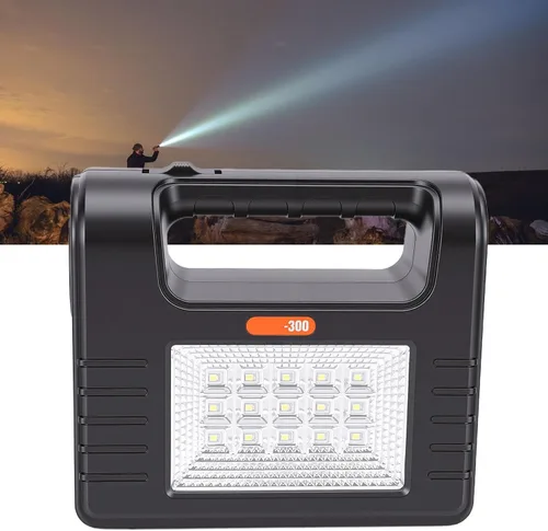 Vista 5 de Linterna solar, generador solar, linterna de camping con 3 bombillas LED, linterna LED portátil, luz recargable de 12000 mAh, ideal para cortes