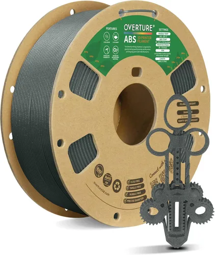 Vista 16 de OVERTURE ABS High Strength 3D Printer Filament 1.75mm, 1kg Black negro (ABS Black)
