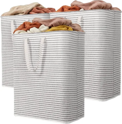 Vista 36 de Lifewit 75L x 2 Pack Collapsible Laundry Hamper Large,Tall Foldable Dirty Clothes Baskets Waterproof, Freestanding Double Bags with Easy Carry
