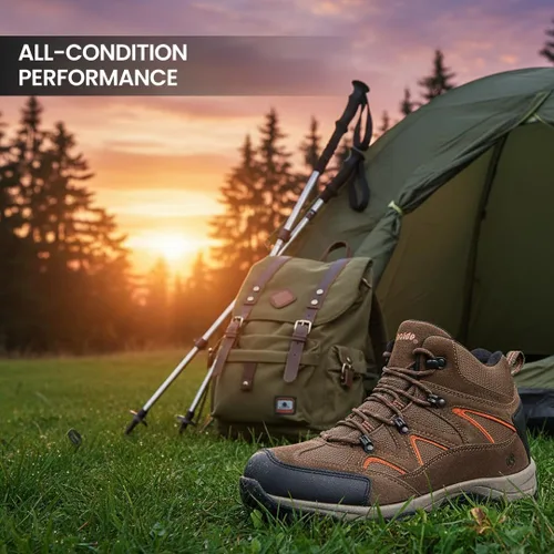 Vista 4 de Northside Botas de senderismo impermeables de cuero para hombre Snohomish, bronceado, miel, bronceado (TanDark Honey), 11.5