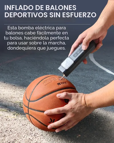 Vista 2 de ETENWOLF P200 Electric Ball Pump 2000mAh Sports Air Pump with Digital Pressure Gauge, Fast Inflation & Deflation for Basketball Soccer Volleyball