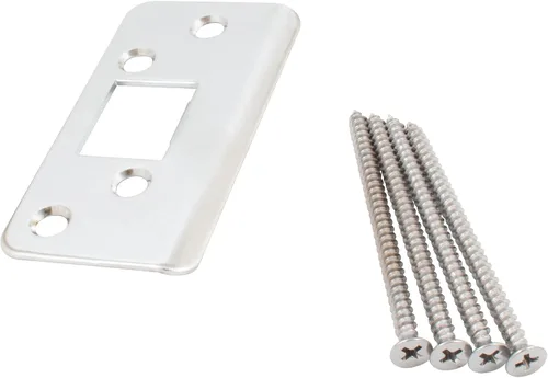Vista 5 de Stone Harbor Hardware Jamb Saver Strike Plato, 1-7/8" x 3-5/8", 2-1/4" de centro a centro, latón antiguo