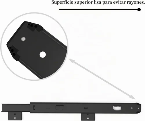 Vista 5 de FRMSAET Bandeja Deslizante para Cajón de Teclado Hardware 12/14/16/18 pulgadas Rieles de Metal Resistente Rieles para Teclado Accesorios