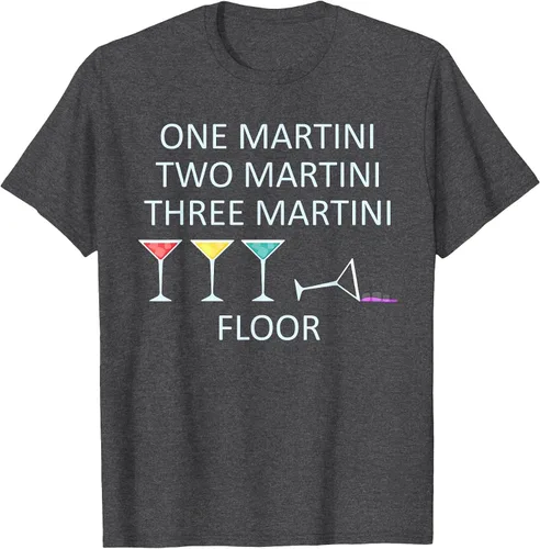 Vista 20 de Funny Bartender One Two Three Martini Floor Cocktail T-Shirt Asphalt Grey