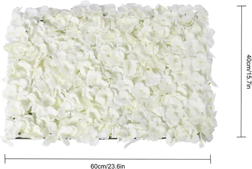Vista 6 de Panel de pared de flores densas, 15.8 x 23.6 pulgadas por rosa blanca lechosa, decoración de telón de fondo para bodas, despedidas de soltera, baby