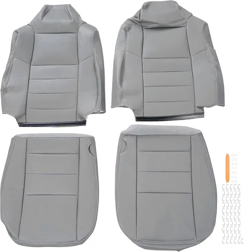 Vista 3 de ECOTRIC Juego de fundas para asientos delanteros y traseros con inclinación Compatible con Ford F250 F350 Lariat XL FX4 & XLT Regular Super y cabina