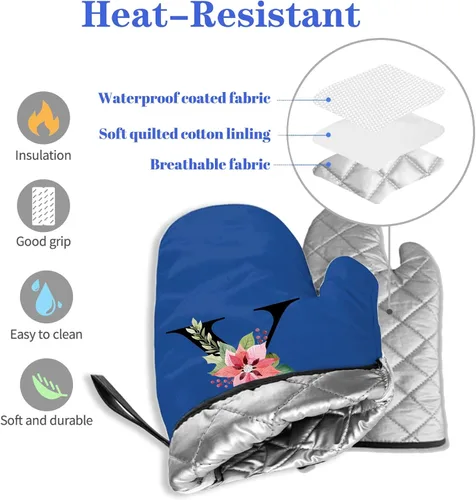 Vista 4 de Manoplas de horno personalizadas con nombre y foto, resistentes al calor y a la intemperie, para amigos y familia, como regalo de cocina, horneado