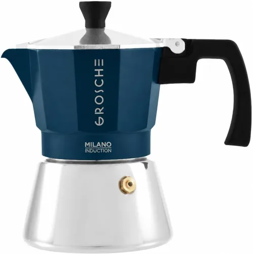 Vista 32 de GROSCHE Milano - Cafetera Moka para estufa, olla de expreso para 3 tazas de café, 5 oz, color negro - Cafetera cubana para estufa, cafetera Moka