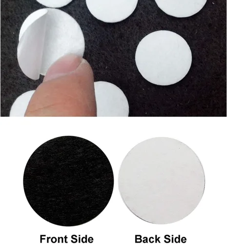Vista 2 de tBesme Círculos de fieltro adhesivos negros; círculos adhesivos de fieltro negro para bricolaje y costura artesanal, 1 pulgada, paquete de 100