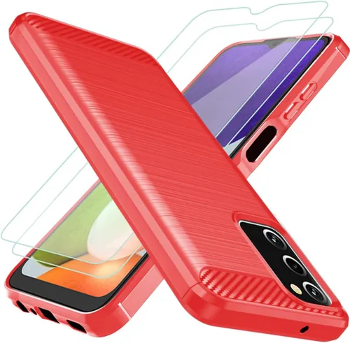 Vista 8 de Osophter Funda para Galaxy A03S con 2 protectores de pantalla que absorbe los golpes, goma TPU flexible, funda protectora para teléfono celular
