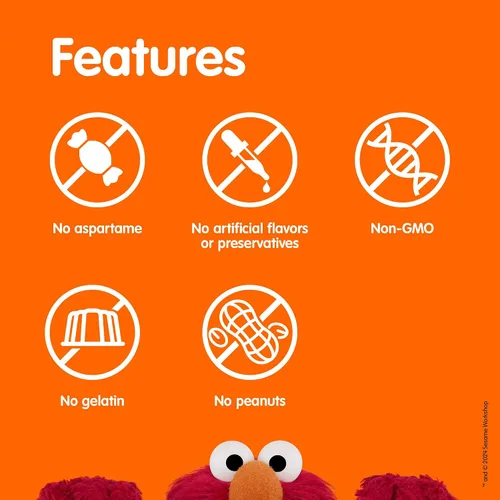 Vista 2 de Sesame Street Omega 3 gomitas para niños, 50 mg de omega-3 por gomita, suministro para 4 meses, sin regusto a pescado, suplemento sin mariscos