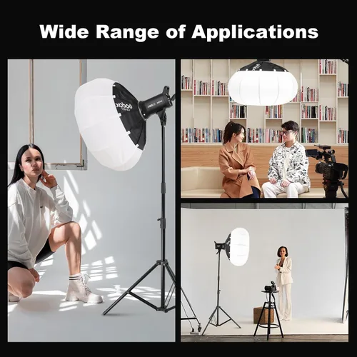 Vista 5 de Godox CS-65T - Difusor de luz de linterna de liberación rápida de 26 pulgadas/25.6 in, difusor de luz Bowens Mount Lantern Softbox para Godox LE200