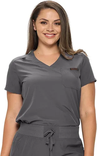 Vista 2 de Monarch Uniforms Camiseta médica para mujer con un bolsillo para mujer