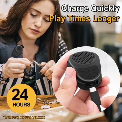 Vista 4 de Clip en el altavoz portátil de Bluetooth, mini altavoz impermeable Negro grafito