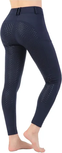 Vista 3 de Mallas de equitación para mujer, con bolsillos, pantalones de entrenamiento para mujer con agarre de silicona