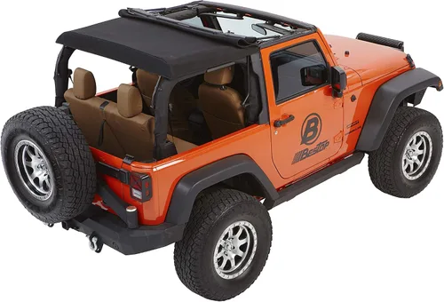 Vista 15 de Bestop 56852-35 Toldo de diamante negro Trektop para Jeep Wrangler JK 2 puertas 2007-2018