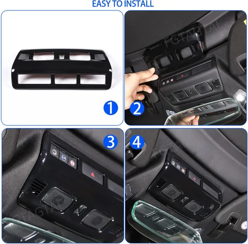 Vista 5 de Cubierta de lámpara de lectura de techo compatible con Chevrolet Corvette C8 2020-2024, cubierta de luz de lectura superior ABS, decoración de marco