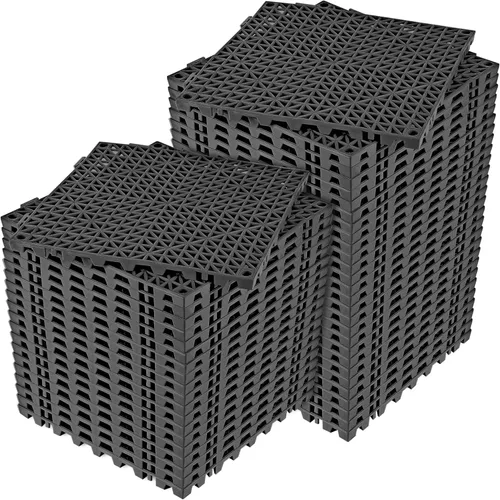 Vista 34 de ToLanbbt Cojín modular entrelazado 8P de 11.8 x 11.8 pulgadas, agujeros de drenaje de goma entrelazados antideslizantes para cubierta, ducha