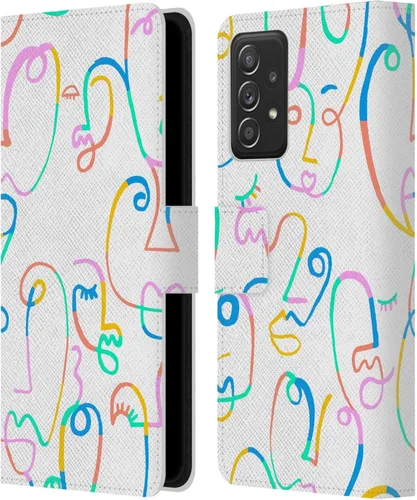 Vista 8 de Head Case Designs Officially Licensed Ninola Brushstrokes Multi Colorful Leather Wallet Case Compatible with Samsung Galaxy A53 5G (2022)