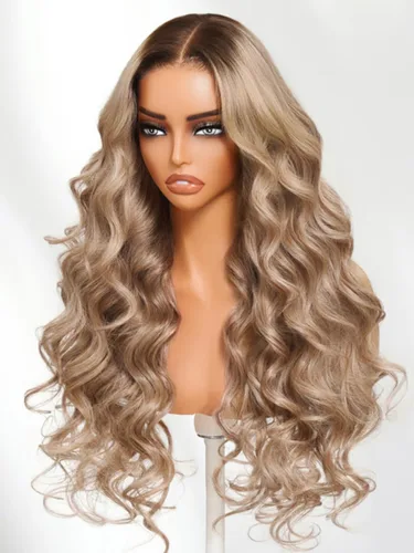 Vista 18 de UNICE Bye Bye Slip Peluca de Capas Emplumadas con Raya Lateral de Cabello Humano Sin Pegamento con Tiras de Silicona Seguras y Cordón Densidad 200%
