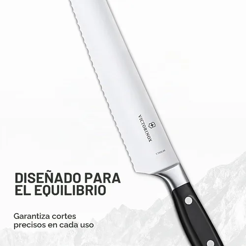 Vista 6 de Victorinox Grand Maitre - Cuchillo para pan y pastelería (10.25 pulgadas, hoja dentada forjada, mango negro)