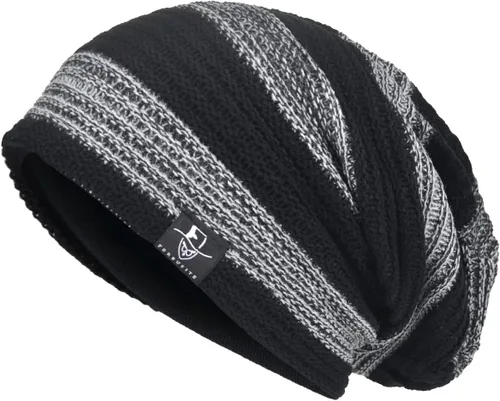 Vista 17 de VECRY Gorro de punto holgado para hombre, diseño de cráneo, largo y holgado, hip-hop, para invierno y verano, B305 B305-negro