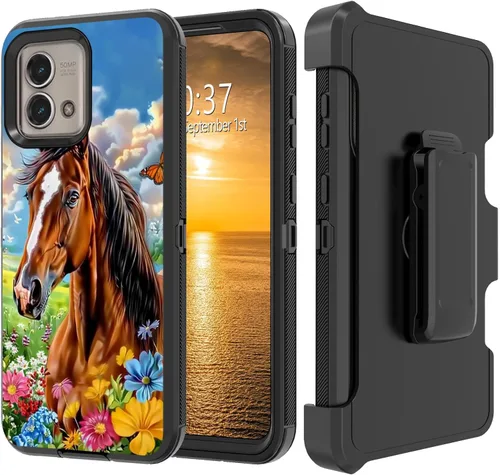 Vista 219 de Funda para Moto G Stylus 5G 2023 con funda de clip para cinturón y soporte, resistente de doble capa, resistente a prueba de golpes, para Motorola