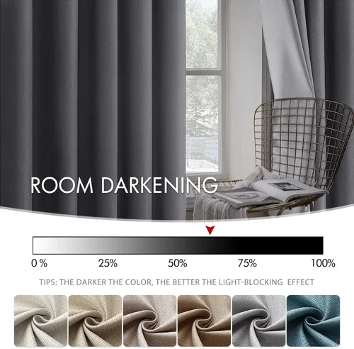 Vista 4 de MIULEE Cortinas con textura de lino de 90 pulgadas de largo, paneles de cortina para dormitorio/sala de estar, cortinas opacas con aislamiento