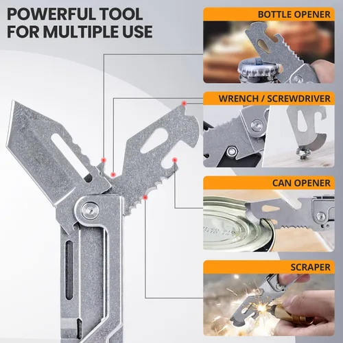 Vista 3 de EDCFANS Llavero multiherramienta con cuchillo, llaveros multiherramienta, regalos del Día del Padre para hombres, cuchillos de bolsillo Tanto