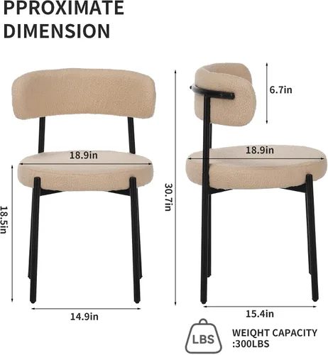 Vista 3 de Dining Chairs and Table & Chair Sets - 4 Piece Modern Kitchen Dining Chairs with Round Seat Cushions, Curved Back Design for Restaurants and Dining