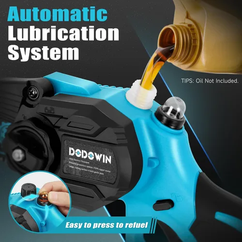 Vista 2 de dodowin Mini motosierra de 6 pulgadas, regalos del día del padre para hombres, esposo, papá, motosierra eléctrica inalámbrica recargable, motosierra