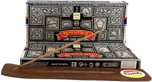 Vista 5 de Govinda Bangalore (BNG) Super Hit - Varillas de incienso y soporte para incienso (7.05 oz)