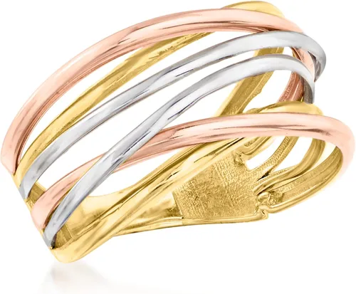 Vista 4 de Ross-Simons 14kt Tri-Colored Gold Highway Ring
