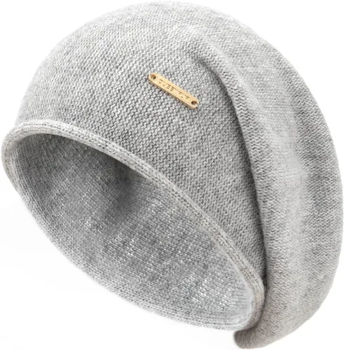Vista 30 de Gorros de Punto Holgados para Mujeres de Cachemira Gorro de Esquí de Lana Tejida Suave y Cálido Gorro de Invierno A01-beige