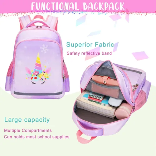 Vista 7 de Mochila para niñas para niños, mochilas para niños pequeños, Pp-uni, 15 *4*11 (IN), Unicornio