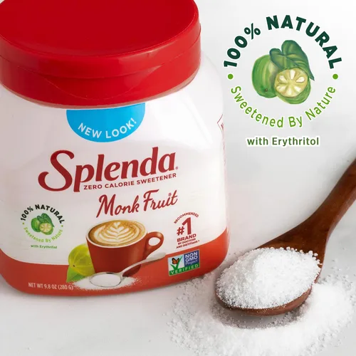 Vista 5 de SPLENDA Frasco edulcorante granulado a base de plantas sin calorías Monk Fruit, 9.8 onzas