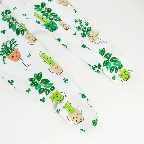 Vista 3 de HonestBaby Footed Sleep & Play Pajamas Organic Cotton for Infant Baby Girls (LEGACY)