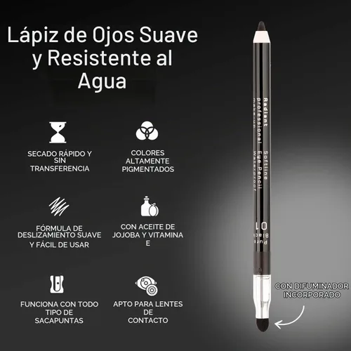 Vista 5 de Radiant Professional Softline Lápiz de ojos impermeable con herramienta de manchas – Forro de larga duración debajo de los ojos para mujeres